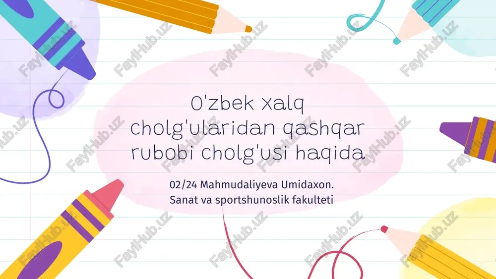qashqar rubobi tarixi — PPTX