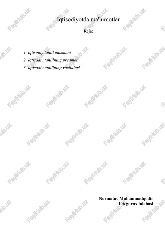 iqtisodiy tahlil — DOCX