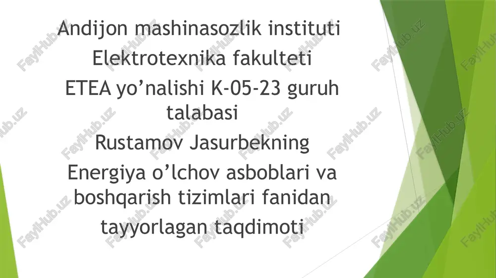 haroratni o'lchash. qarshilik termometrlari. — PPTX