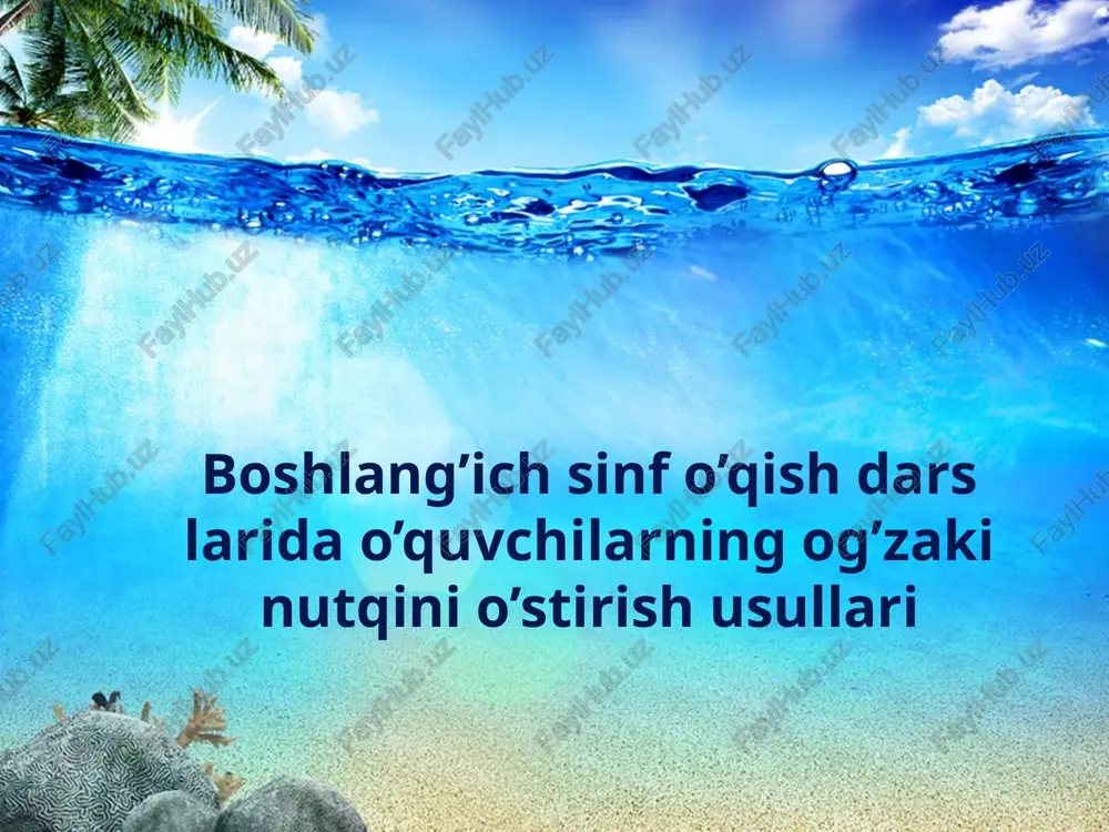 o'quvchilarning og'zaki nutqini o'stirish usullari — PPTX