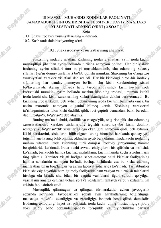 muhandis xodimlar faoliyati — PDF
