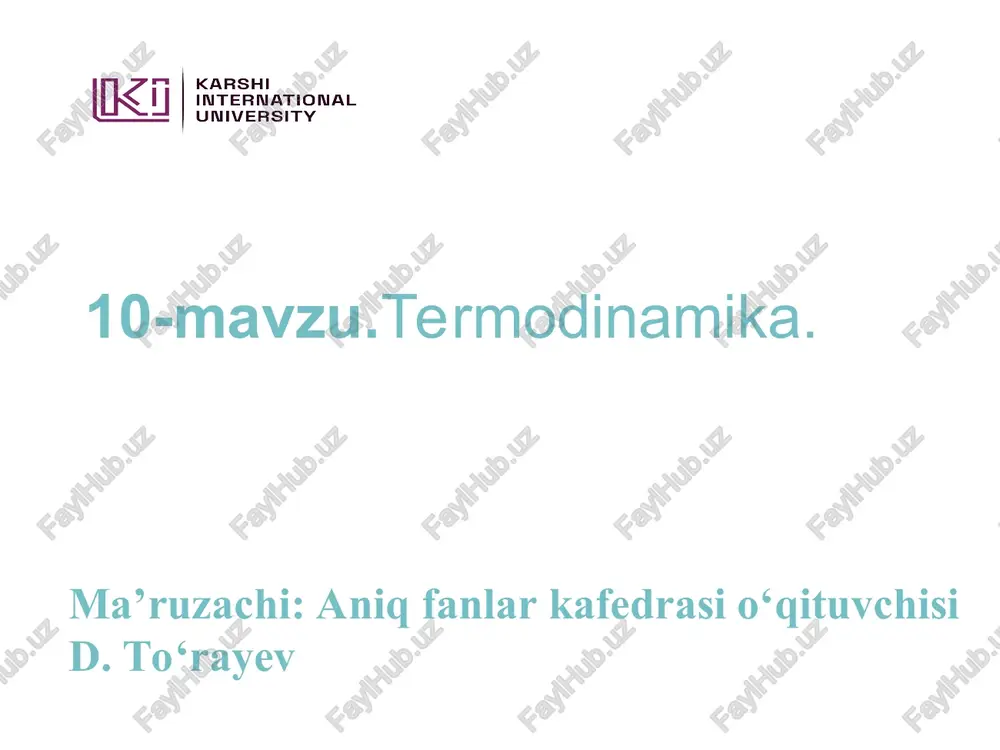 termodinamika — PPT