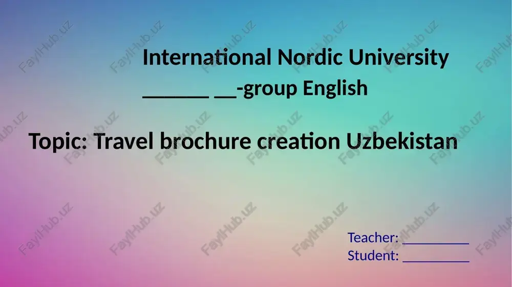 travel brochure creation uzbekistan — PPTX