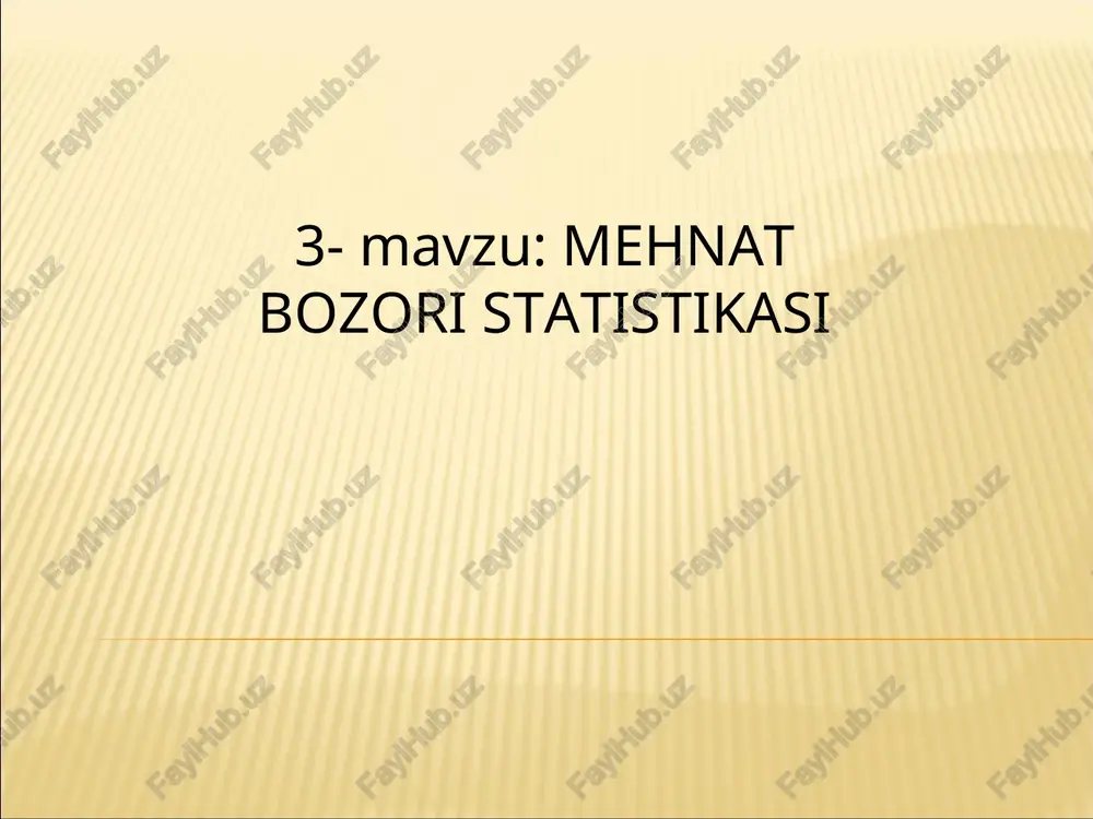 mehnatbozori statistikasi — PPT
