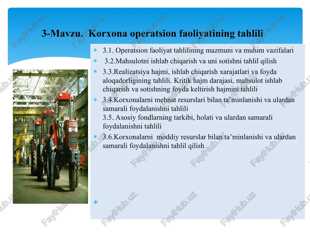 operatsion faoliyat tahlili — PPT