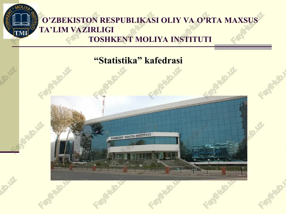 statistik ma’lumotlarni jadval va grafiklarda tasvirlash — PPT