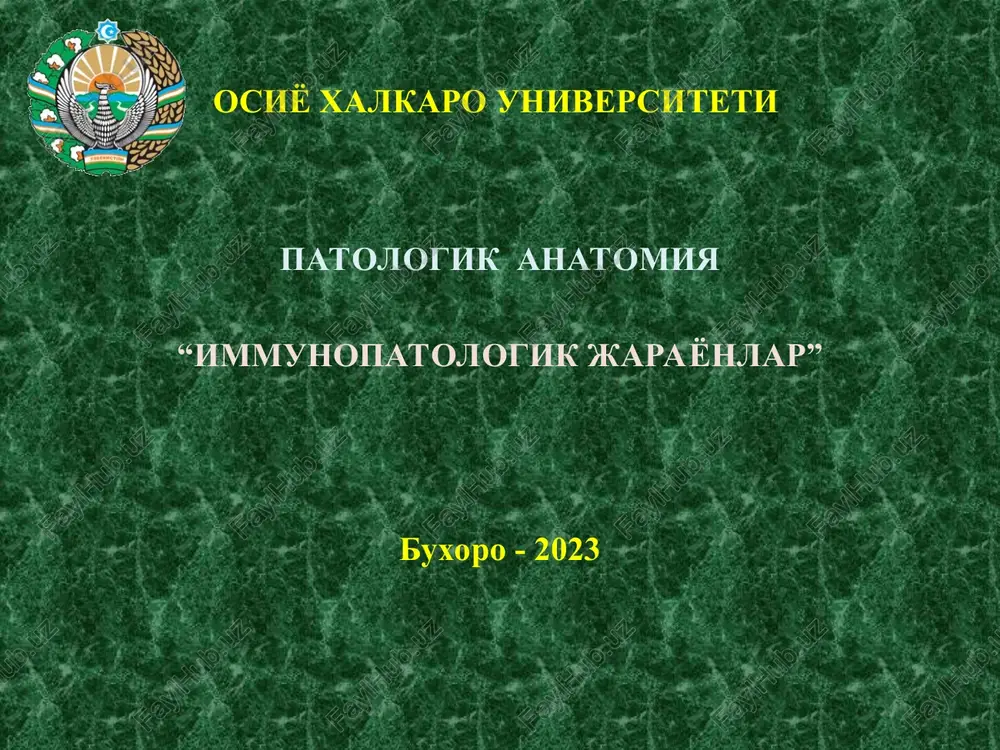 "immunopatologik jarayonlar" — PPT