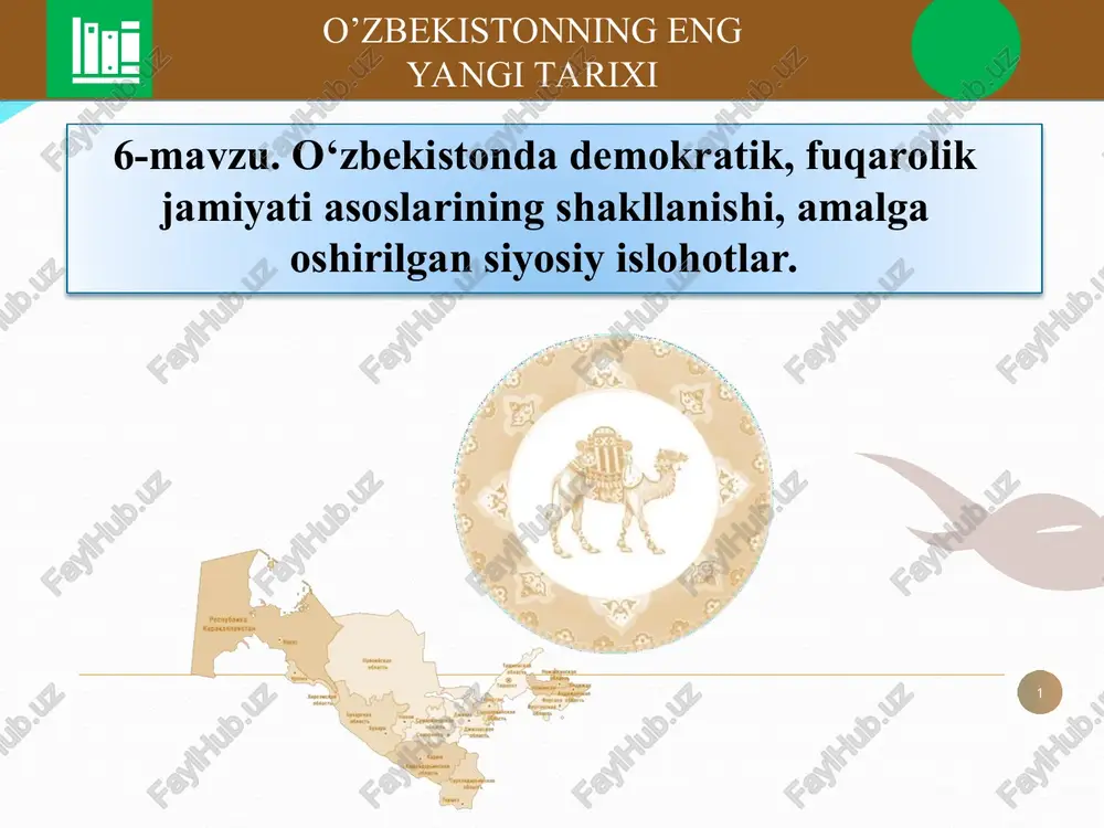 o'zbekistonning eng yangi tarixi — PPT