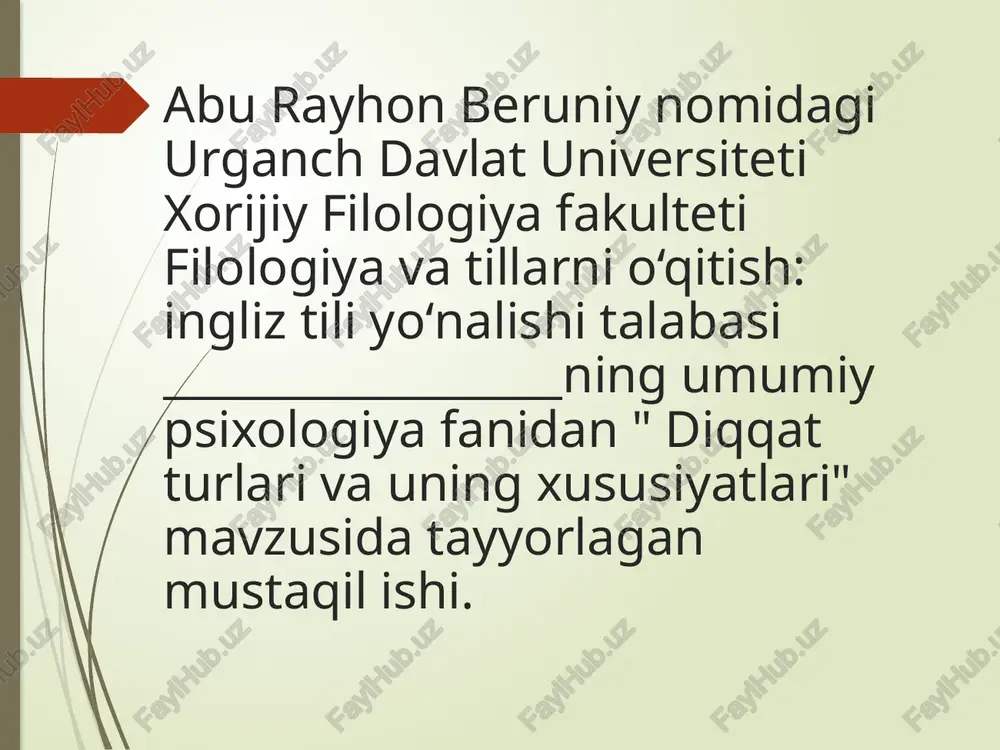 diqqat turlari va xususiyatlari — PPTX