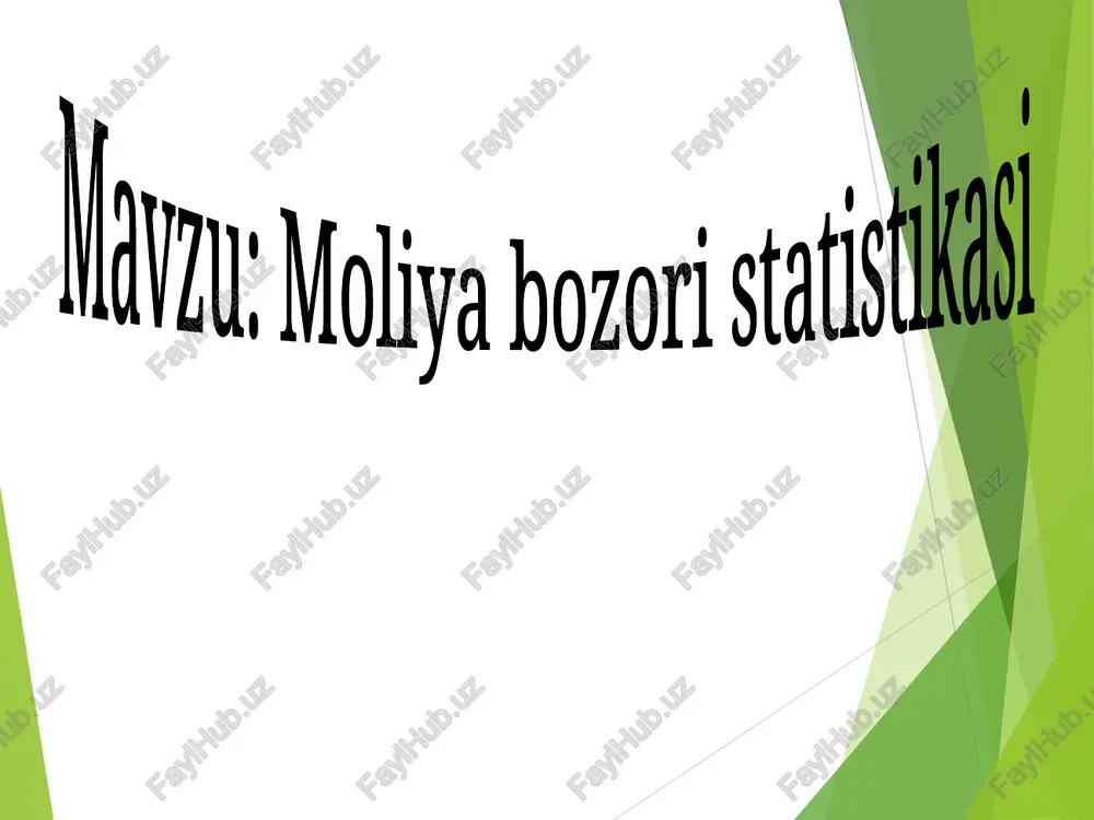 moliya bozori statistikasi — PPT
