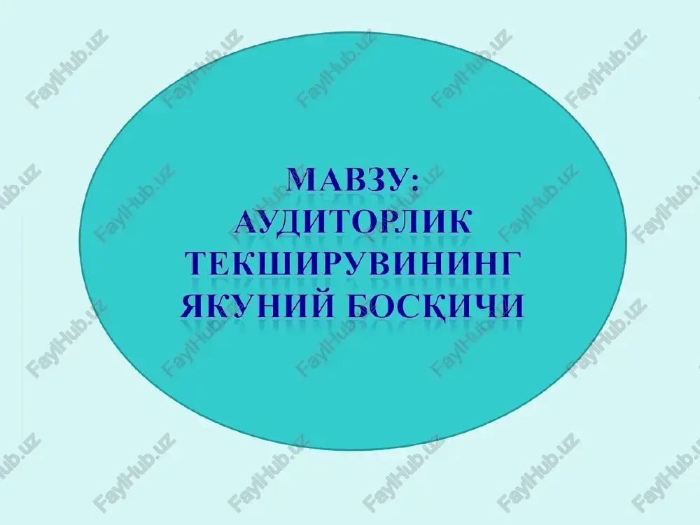auditorlik tekshijuvlar natijalari — PPT