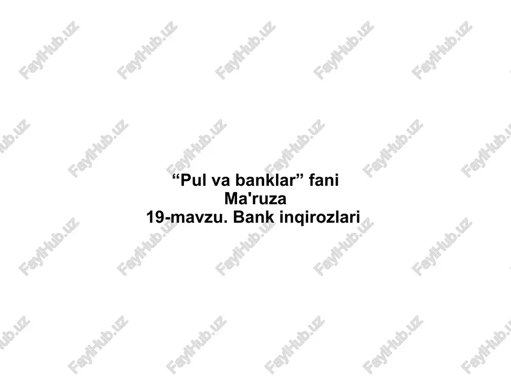 bank inqirozi — PPT