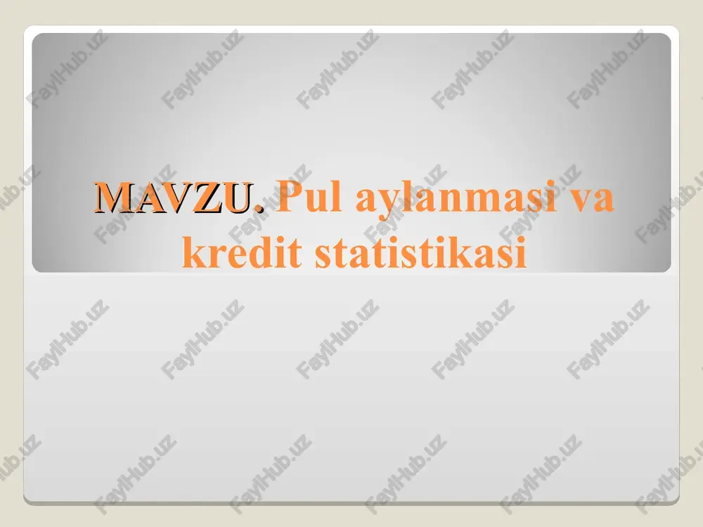 davlat moliyasi statistikasi — PPT