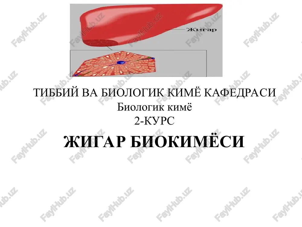 biologik kimyo2-kursjigar biokimyosi — PPT