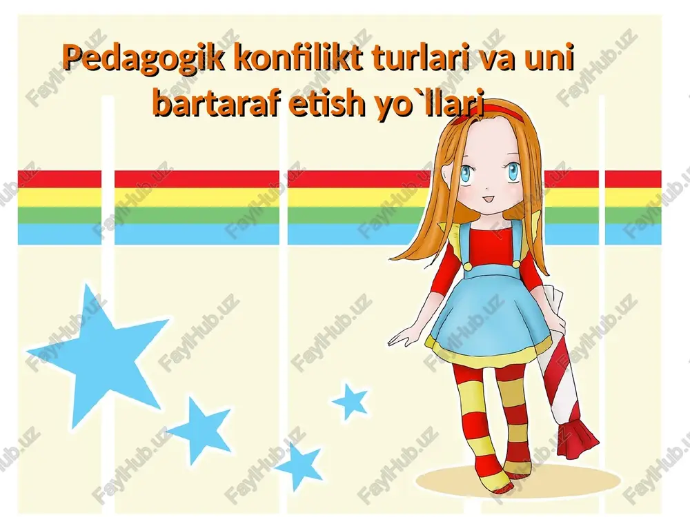 pedagogik konfilikt turlari va uni bartaraf etish yo`llari — PPT