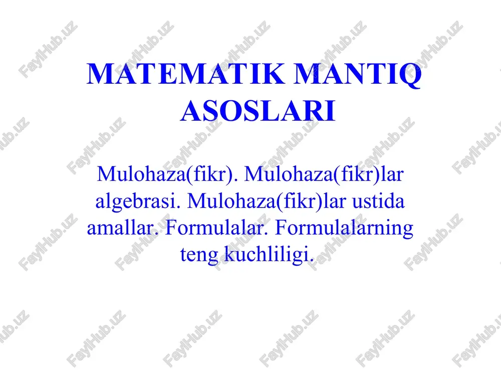matematikmantiq asoslari — PPT