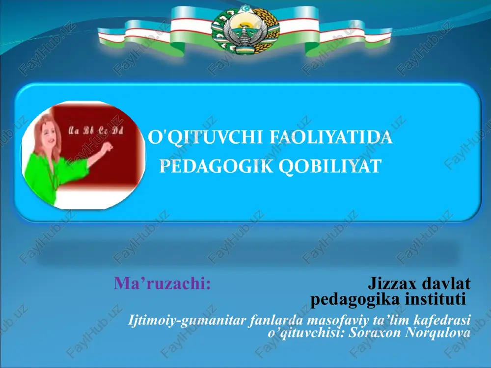 ma’ruzachi:jizzax davlat pedagogika instituti — PPT