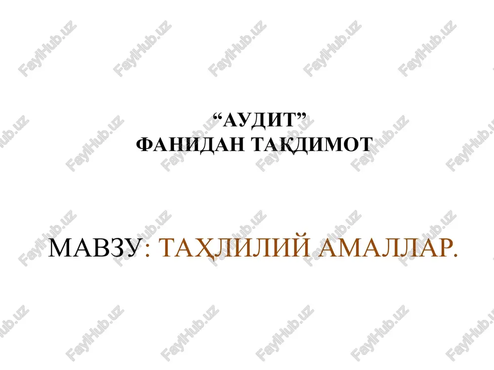 audit — PPT