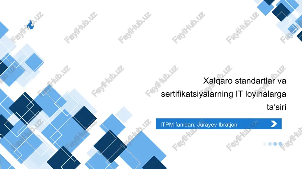 xalqaro standartlar va sertifikatsiyalarning it loyihalarga ta’siri — PPTX