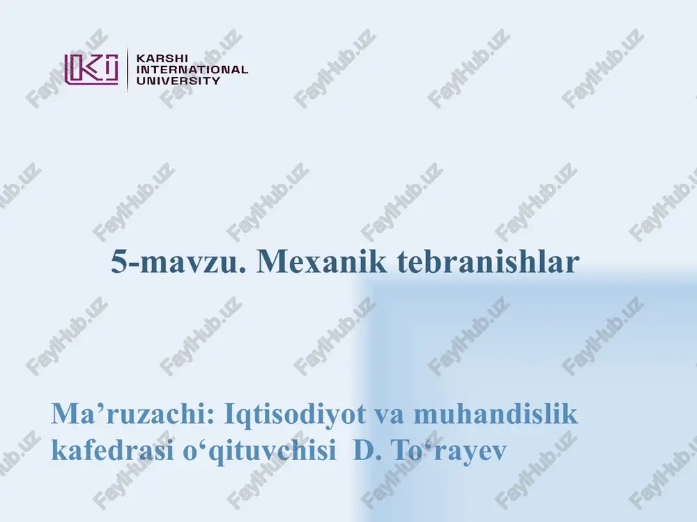 mexanik tebranishlar — PPTX