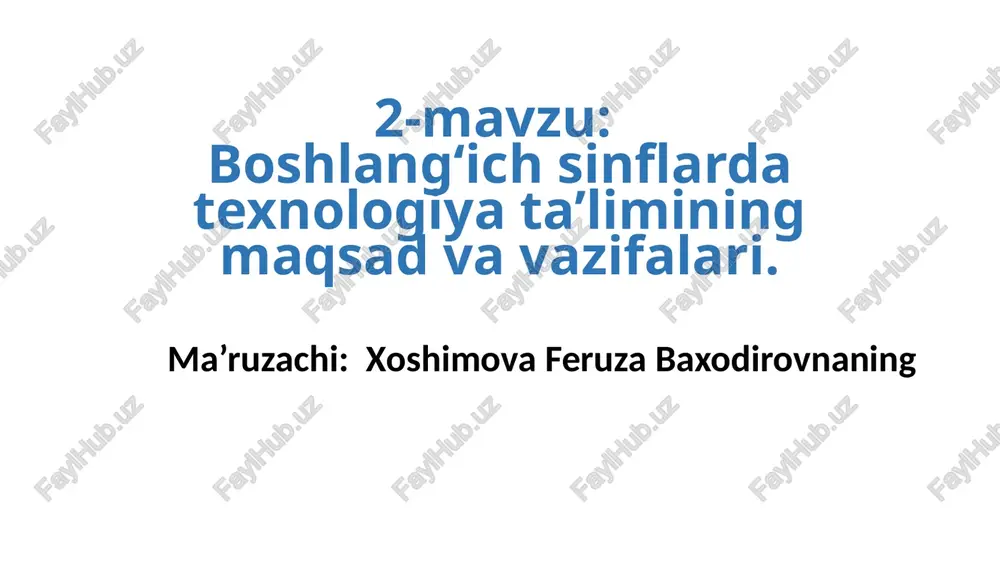 boshlang‘ich sinflar dasturi — PPTX