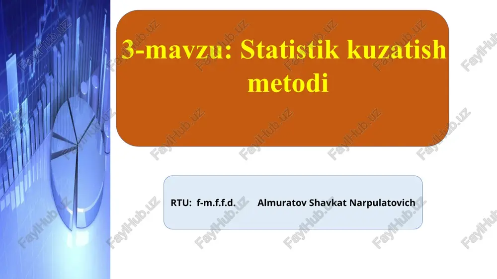 statistik kuzatish metodi — PPTX