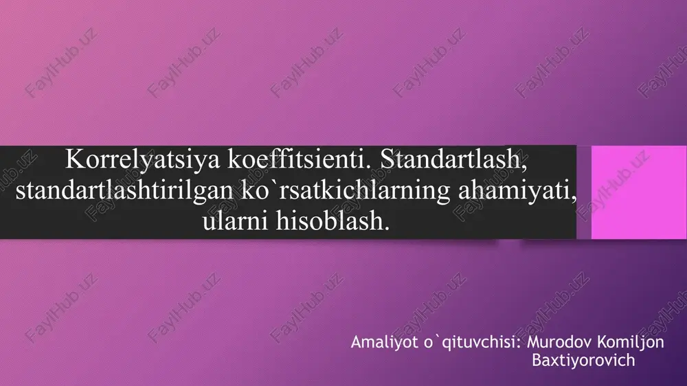 korrelyatsiya koeffitsienti — PPTX