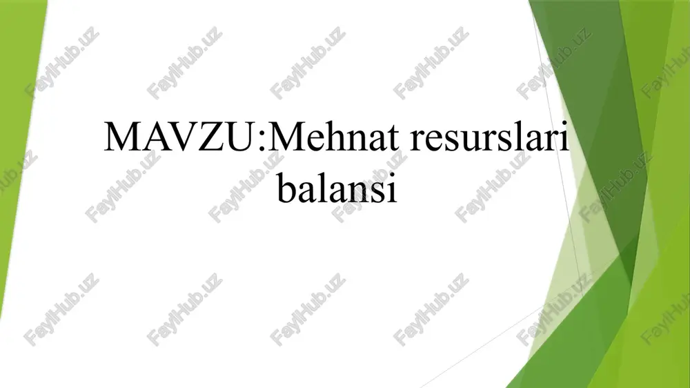 mehnatresurslari balansi — PPTX