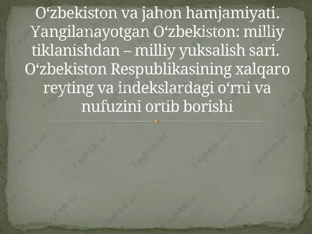 o‘zbekistonning xalqaro aloqalari — PPTX