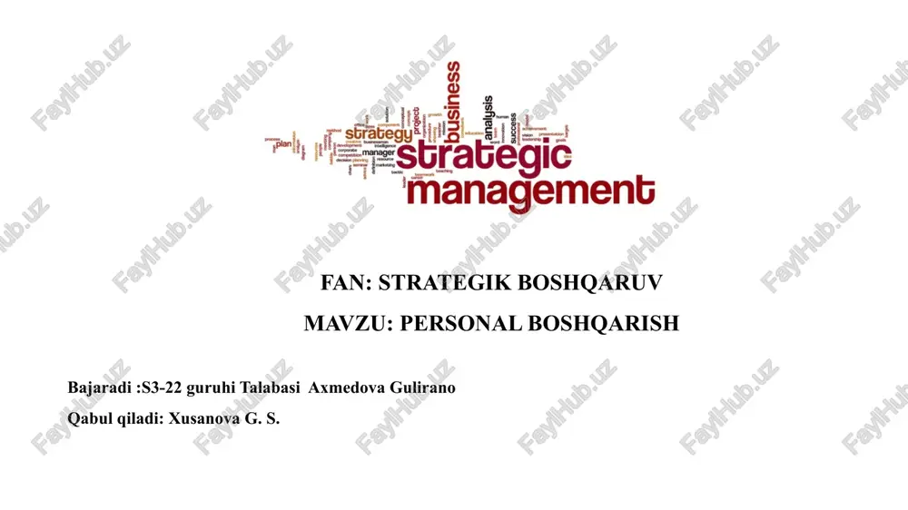 personal boshqarish — PPTX
