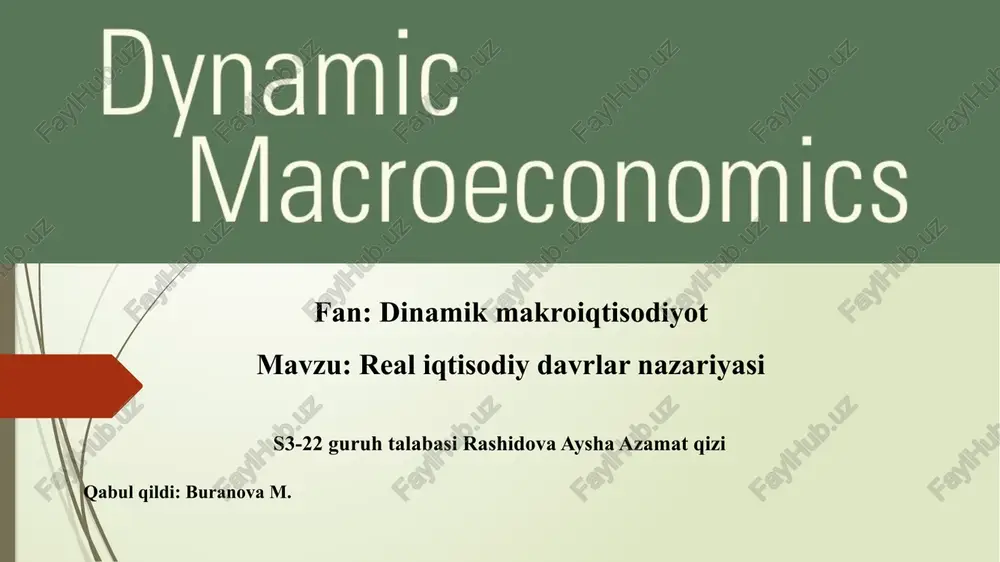 real iqtisodiy davrlar nazariyasi — PPTX