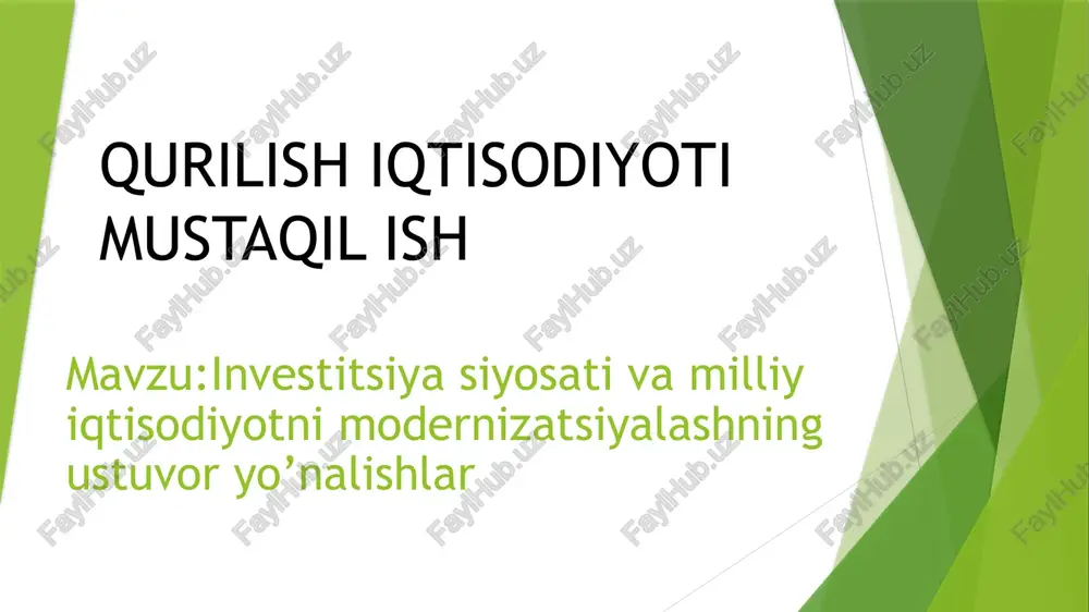 qurilish iqtisodiyoti — PPTX