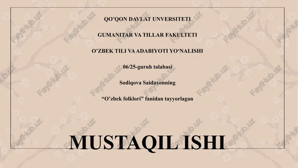 go‘ro‘g‘li turkumidagi dostonlar — PPTX