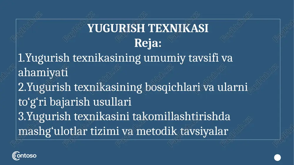yugurish texnikasi — PPTX