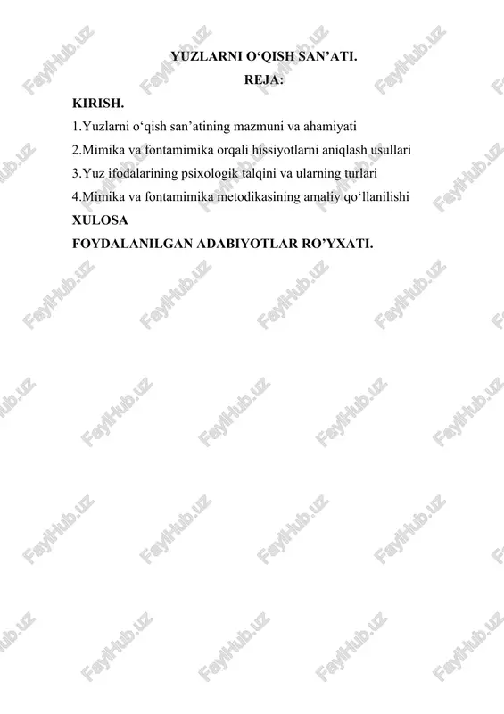 yuzlarni o‘qish san’ati — DOCX