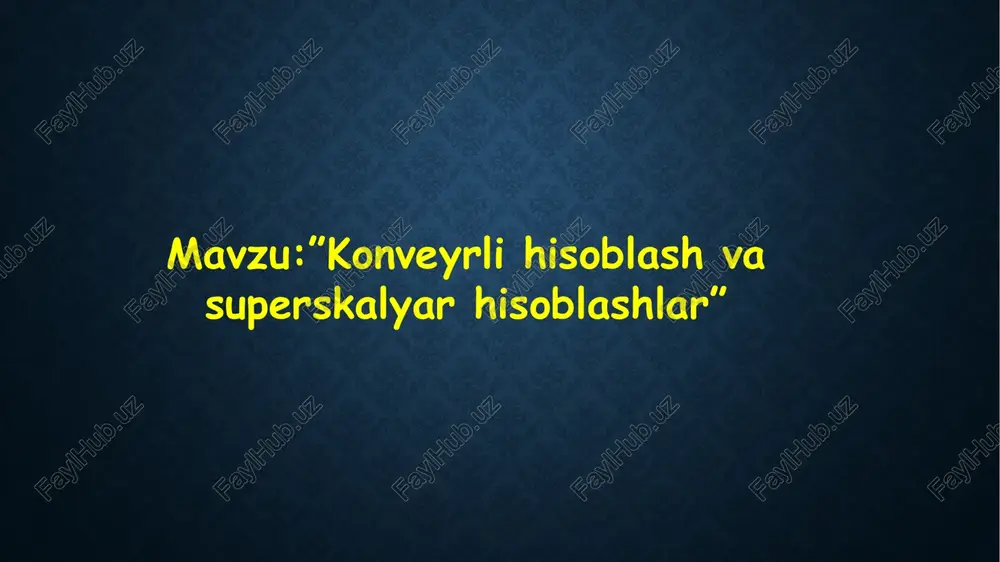 konveyrli hisoblash — PPTX