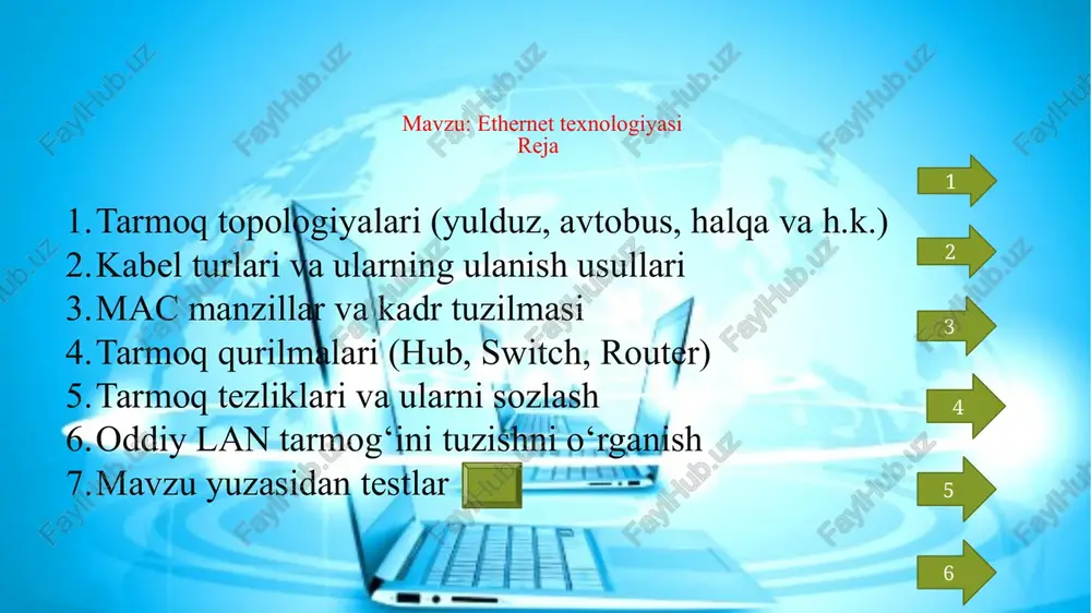 ethernet texnologiyasi — PPTX