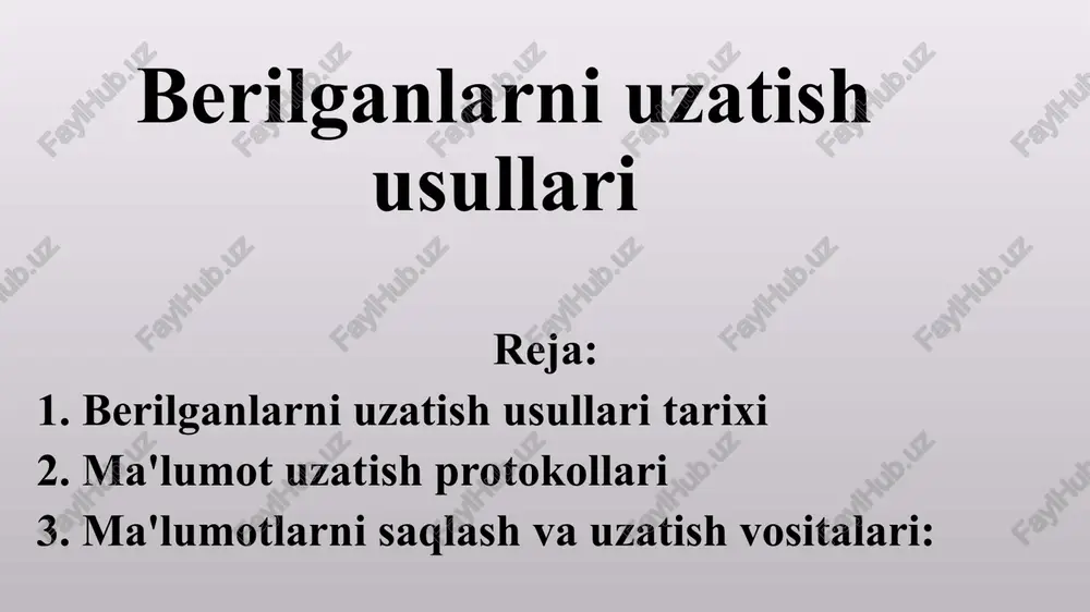 berilganlarni uzatish usullari — PPT