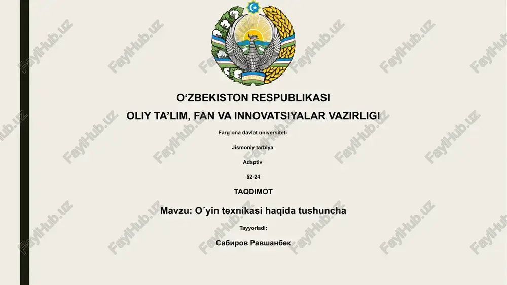 o'yin texnikasi — PPTX