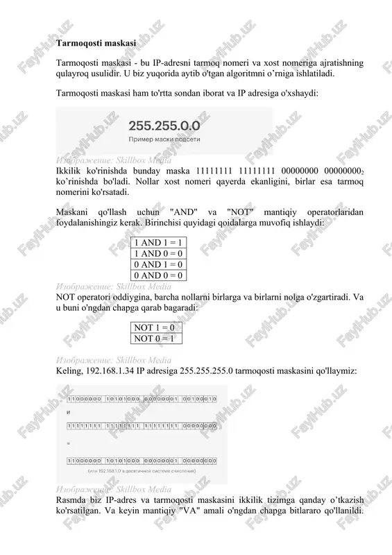 tarmoqosti maskasi — DOCX