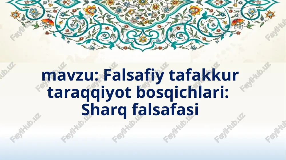 qadimgi sharq falsafasi — PPTX