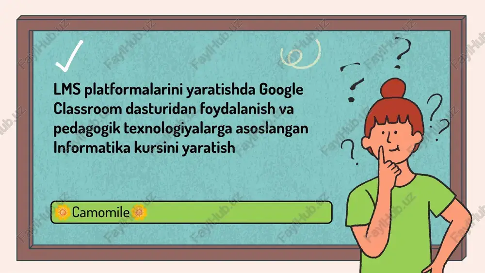 lms platformalarini yaratishda google classroom dasturidan foydalanish va pedagogik texnologiyalarga asoslangan informatika kursini yaratish — PPTX