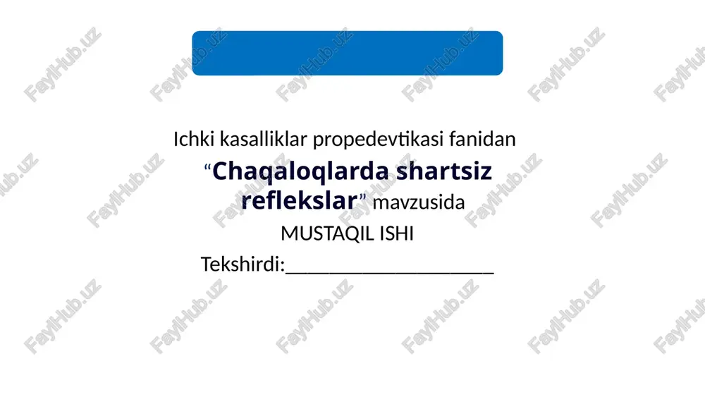 chaqaloqlarda shartsiz reflekslar — PPTX