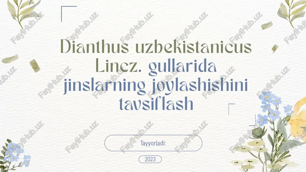 uzbekiston chinniguli — PPTX