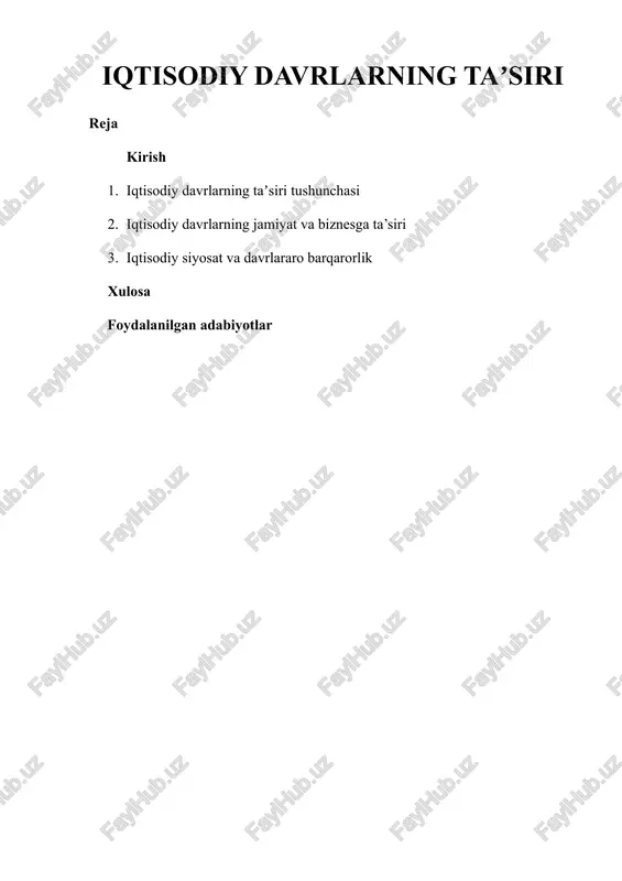 iqtisodiy davrlarning taʼsiri — DOCX