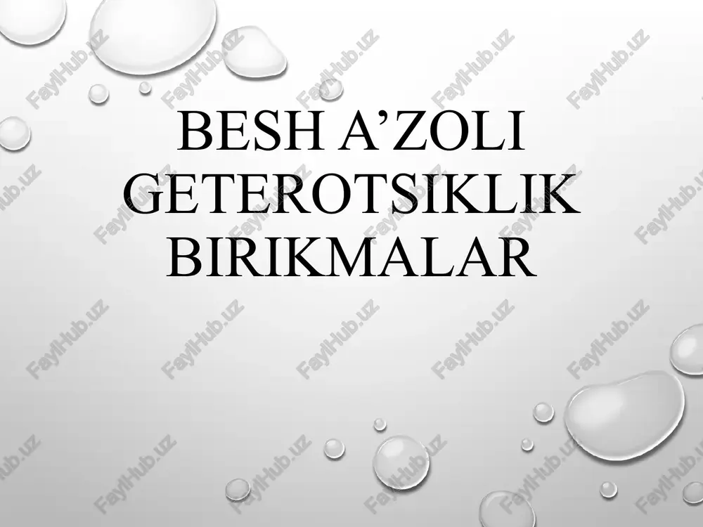 geterotsiklik birikmalar — PPTX