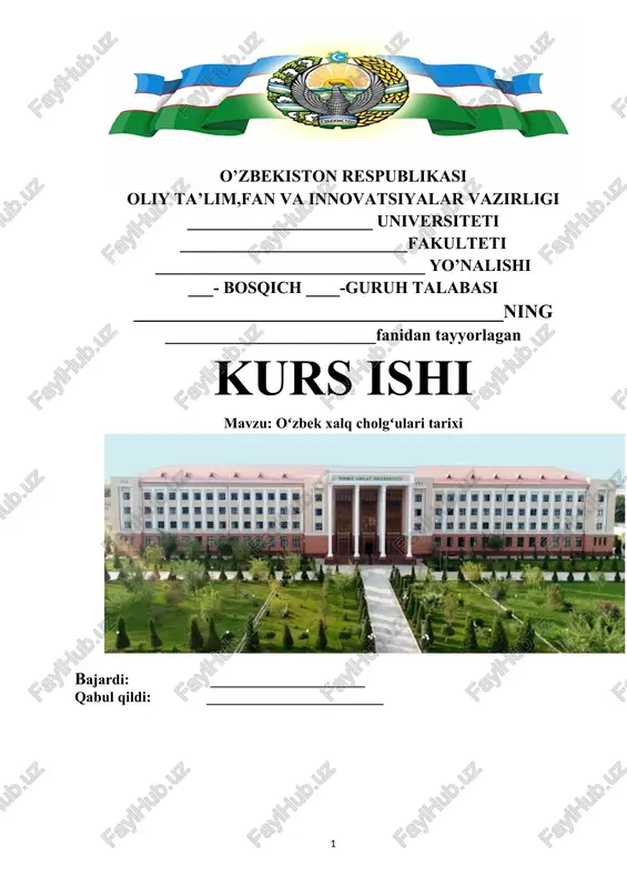 oʻzbek xalq cholgʻulari tarixi — DOCX