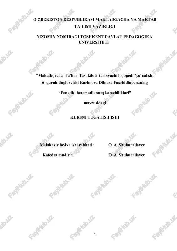 fonetik- fonematik nutq kamchiliklari — DOCX