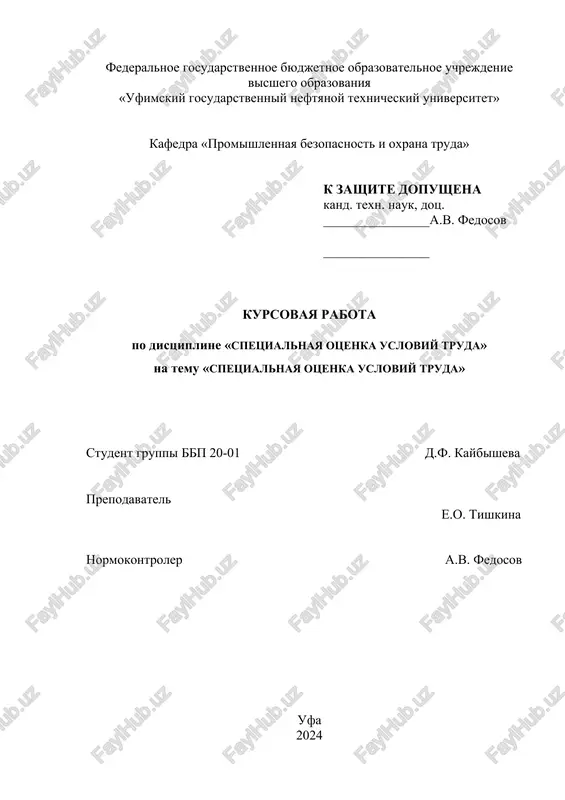 spetsialnaya otsenka usloviy truda — DOCX