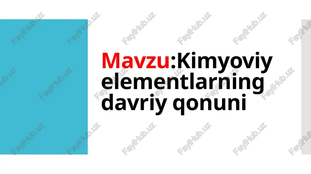 kimyoviy elementlar — PPTX